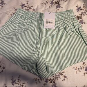 Princess Polly Mint Green Striped Shorts